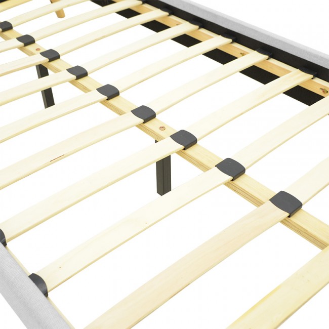 Κρεβάτι LumiLux pakoworld ύφασμα σε γκρι απόχρωση 100x200εκ