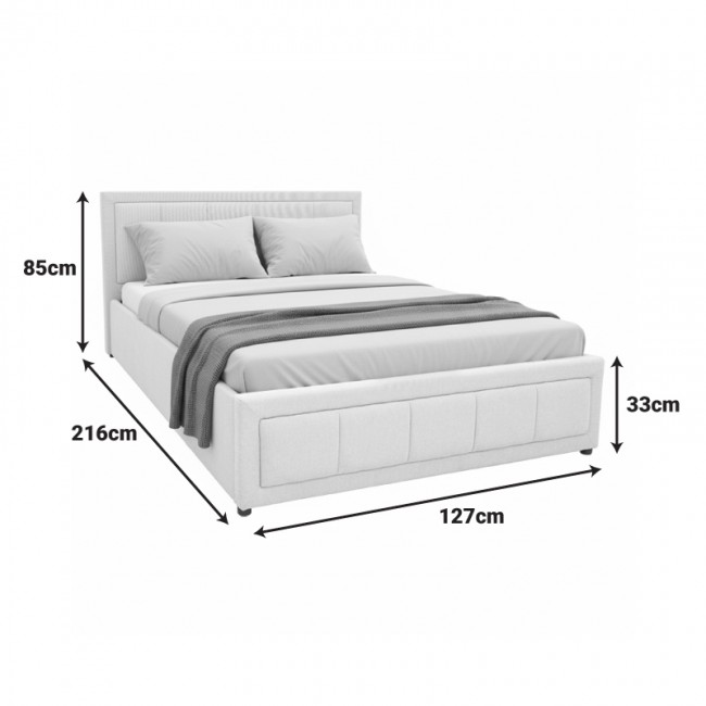 Κρεβάτι Huga pakoworld με αποθηκευτικό χώρο ύφασμα μπεζ 120x200εκ Κρεβάτι Huga pakoworld με αποθηκευτικό χώρο ύφασμα μπεζ 120x200εκ