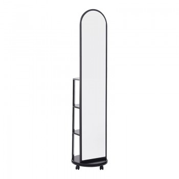 Καθρέπτης τροχήλατος Espero pakoworld mdf με ράφια σε μαύρη απόχρωση Φ34x170εκ Καθρέπτης τροχήλατος Espero pakoworld mdf με ράφια σε μαύρη απόχρωση Φ34x170εκ