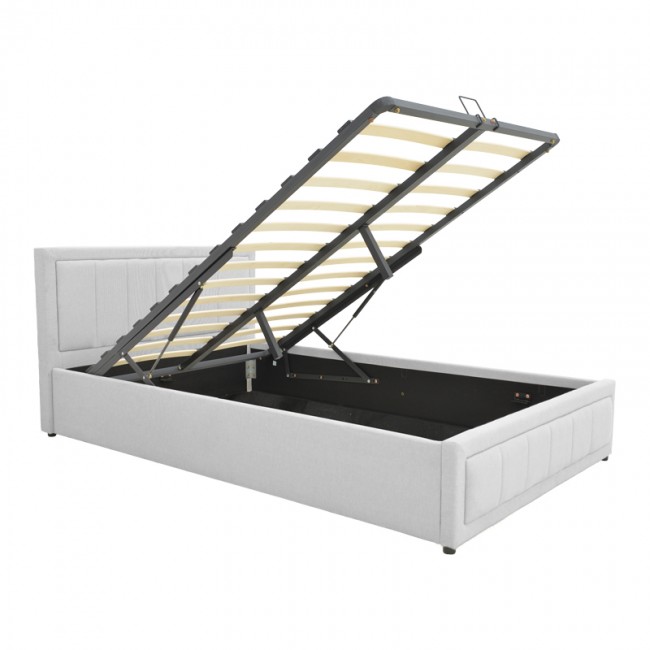 Κρεβάτι Huga pakoworld με αποθηκευτικό χώρο ύφασμα γκρι 160x200εκ Κρεβάτι Huga pakoworld με αποθηκευτικό χώρο ύφασμα γκρι 160x200εκ