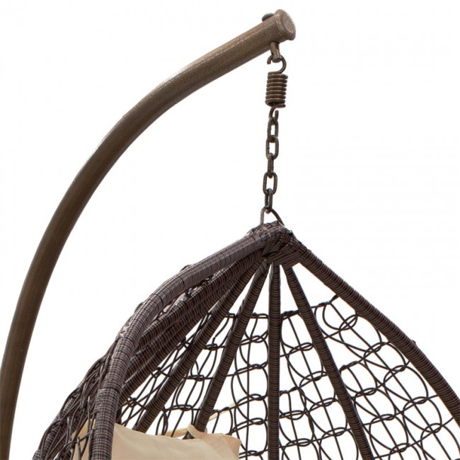 Κούνια Zafer pakoworld μέταλλο-pp καφέ-μαξιλάρι μπεζ Κούνια Zafer pakoworld μέταλλο-pp καφέ-μαξιλάρι μπεζ