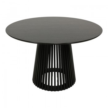 Τραπέζι Domonic pakoworld mdf σε μαύρη απόχρωση Φ120x75εκ Τραπέζι Domonic pakoworld mdf σε μαύρη απόχρωση Φ120x75εκ