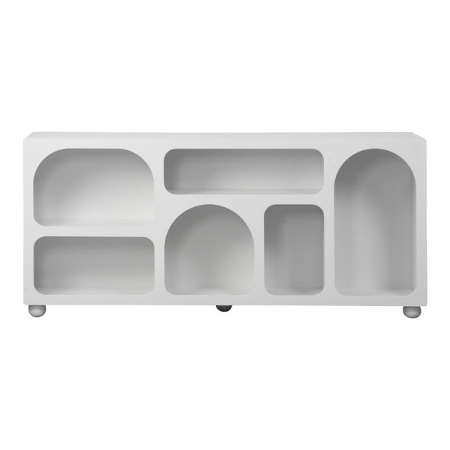 Μπουφές Emersi pakoworld με ράφια mdf σε λευκή απόχρωση 164x34x76εκ Μπουφές Emersi pakoworld με ράφια mdf σε λευκή απόχρωση 164x34x76εκ