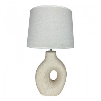 Επιτραπέζιο φωτιστικό Ovola Inart Ε27 κεραμικό σε μπεζ απόχρωση Φ30x52εκ