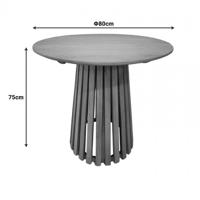 Τραπέζι Kenda I pakoworld mindi ξύλο σε φυσική απόχρωση Φ80x75εκ Τραπέζι Kenda I pakoworld mindi ξύλο σε φυσική απόχρωση Φ80x75εκ