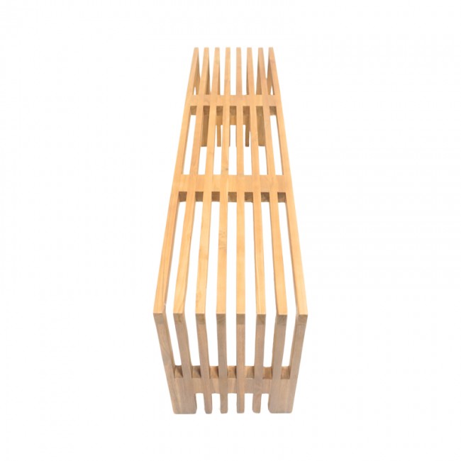 Παγκάκι Zen pakoworld teak ξύλο σε φυσική απόχρωση 140x35x48εκ