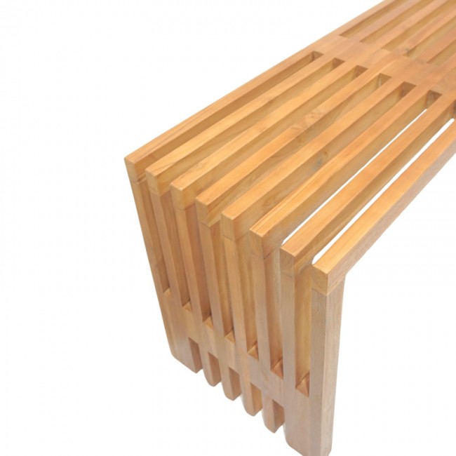 Παγκάκι Zen pakoworld teak ξύλο σε φυσική απόχρωση 140x35x48εκ