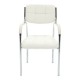 Καρέκλα επισκέπτη στοιβαζόμενη Otlen pakoworld λευκό pu-πόδι χρωμίου 47x45x87εκ