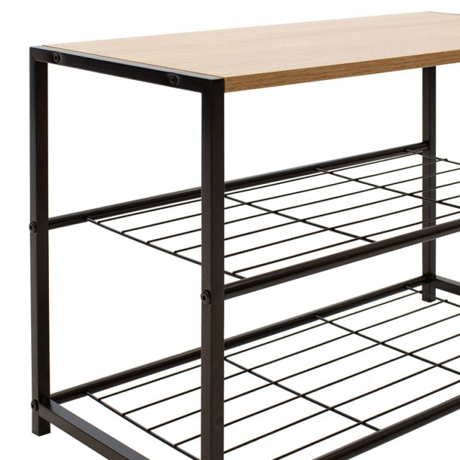 Παπουτσοθήκη Ramon pakoworld 6 ζευγών φυσικό-μαύρο 63x30x43εκ Παπουτσοθήκη Ramon pakoworld 6 ζευγών φυσικό-μαύρο 63x30x43εκ