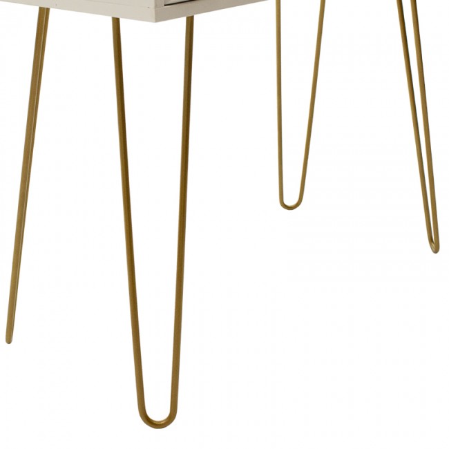 Κονσόλα Isla pakoworld χρώμα λευκό painting-χρυσό 80x39x74εκ Κονσόλα Isla pakoworld χρώμα λευκό painting-χρυσό 80x39x74εκ