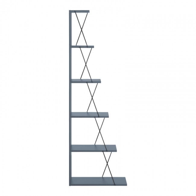 Βιβλιοθήκη Tars pakoworld γκρι-μαύρο 60x24x146.5εκ Βιβλιοθήκη Tars pakoworld γκρι-μαύρο 60x24x146.5εκ