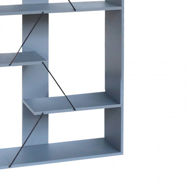 Βιβλιοθήκη Tars pakoworld γκρι-μαύρο 84x25.5x154.5εκ Βιβλιοθήκη Tars pakoworld γκρι-μαύρο 84x25.5x154.5εκ