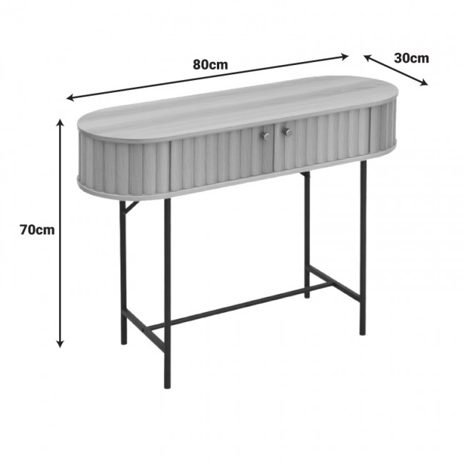 Κονσόλα Zeplen pakoworld MDF-μέταλλο σε oak απόχρωση 100x35x75εκ