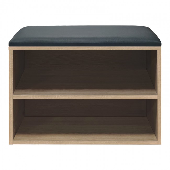 Παπουτσοθήκη-Σκαμπό Kiana pakoworld 4 ζεύγων με μαξιλάρι σε φυσική απόχρωση 60x32x44εκ