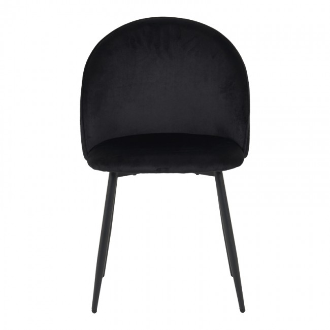 Καρέκλα Perch pakoworld βελούδο σε μαύρη απόχρωση με μαύρα μεταλλικά πόδια 50x43x82εκ Καρέκλα Perch pakoworld βελούδο σε μαύρη απόχρωση με μαύρα μεταλλικά πόδια 50x43x82εκ