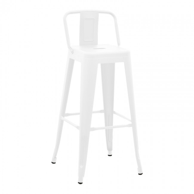 Σκαμπό μπαρ με πλάτη Utopia pakoworld μέταλλο σε λευκή ματ απόχρωση 42x42x97εκ Σκαμπό μπαρ με πλάτη Utopia pakoworld μέταλλο σε λευκή ματ απόχρωση 42x42x97εκ