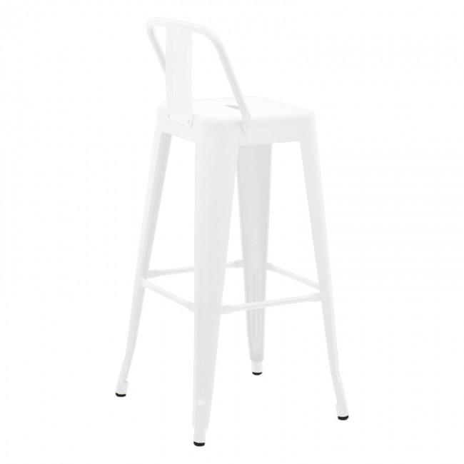 Σκαμπό μπαρ με πλάτη Utopia pakoworld μέταλλο σε λευκή ματ απόχρωση 42x42x97εκ Σκαμπό μπαρ με πλάτη Utopia pakoworld μέταλλο σε λευκή ματ απόχρωση 42x42x97εκ