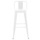 Σκαμπό μπαρ με πλάτη Utopia pakoworld μέταλλο σε λευκή ματ απόχρωση 42x42x97εκ Σκαμπό μπαρ με πλάτη Utopia pakoworld μέταλλο σε λευκή ματ απόχρωση 42x42x97εκ