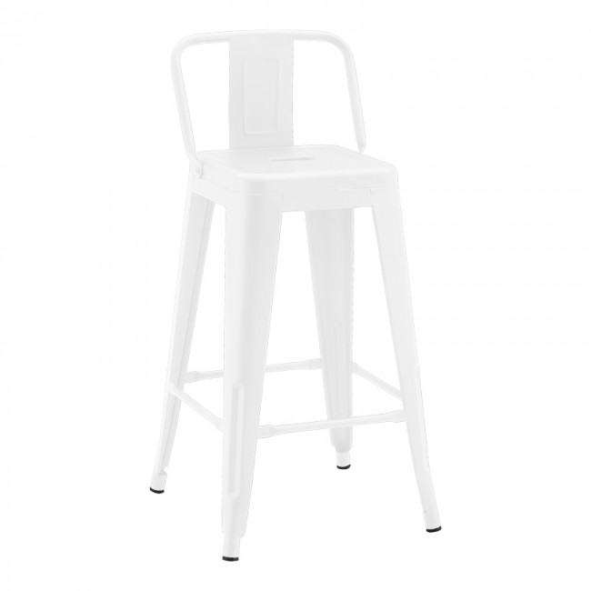 Σκαμπό μπαρ μεσαίου ύψους με πλάτη Utopia pakoworld μέταλλο σε λευκή ματ απόχρωση 42x42x86εκ Σκαμπό μπαρ μεσαίου ύψους με πλάτη Utopia pakoworld μέταλλο σε λευκή ματ απόχρωση 42x42x86εκ