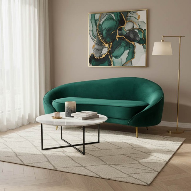 Καναπές 3θέσιος Amora pakoworld βελούδο κυπαρισσί-χρυσό 180x81x77εκ Καναπές 3θέσιος Amora pakoworld βελούδο κυπαρισσί-χρυσό 180x81x77εκ