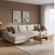 Γωνιακός καναπές δεξιά γωνία Luxury II pakoworld ύφασμα cream-mocha 290x235x95εκ Γωνιακός καναπές δεξιά γωνία Luxury II pakoworld ύφασμα cream-mocha 290x235x95εκ