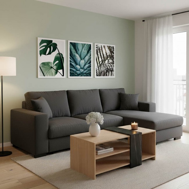 Γωνιακός καναπές-κρεβάτι αριστερή γωνία Belle pakoworld ανθρακί 236x164x88εκ Γωνιακός καναπές-κρεβάτι αριστερή γωνία Belle pakoworld ανθρακί 236x164x88εκ