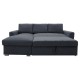 Γωνιακός καναπές-κρεβάτι δεξιά γωνία Belle pakoworld ανθρακί 236x164x88εκ Γωνιακός καναπές-κρεβάτι δεξιά γωνία Belle pakoworld ανθρακί 236x164x88εκ