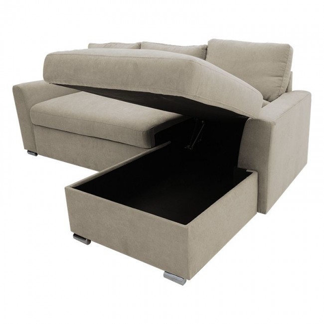 Γωνιακός καναπές-κρεβάτι αριστερή γωνία Belle pakoworld μπεζ 236x164x88εκ Γωνιακός καναπές-κρεβάτι αριστερή γωνία Belle pakoworld μπεζ 236x164x88εκ