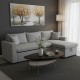 Γωνιακός καναπές-κρεβάτι αναστρέψιμος Lilian pakoworld ύφασμα γκρι 225x148x81εκ