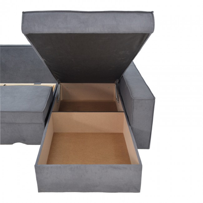 Γωνιακός καναπές-κρεβάτι αναστρέψιμος Olymp ΙΙ pakoworld ύφασμα σε γκρι απόχρωση 283x214x83εκ Γωνιακός καναπές-κρεβάτι αναστρέψιμος Olymp ΙΙ pakoworld ύφασμα σε γκρι απόχρωση 283x214x83εκ