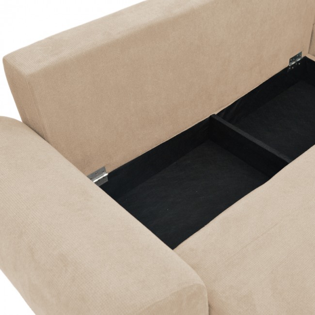 Kαναπές κρεβάτι τριθέσιος αναστρέψιμος Settee pakoworld ύφασμα με αποθηκευτικό χώρο σε μπεζ απόχρωση 286x204x93εκ Kαναπές κρεβάτι τριθέσιος αναστρέψιμος Settee pakoworld ύφασμα με αποθηκευτικό χώρο σε μπεζ απόχρωση 286x204x93εκ