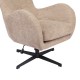 Πολυθρόνα Zefrina pakoworld περιστρεφόμενη μπεζ ύφασμα με βάση σε μαύρη απόχρωση 82x77x99εκ