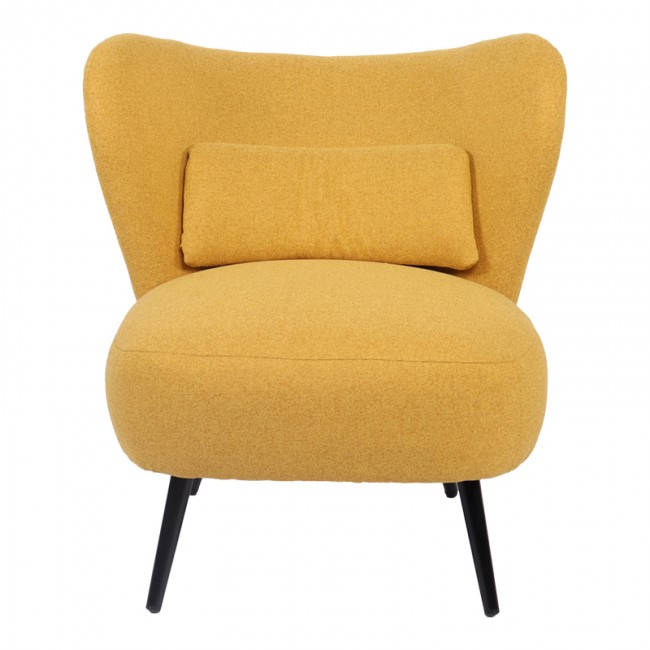 Πολυθρόνα Nagreta pakoworld κίτρινο ύφασμα με μεταλλικό πόδι σε μαύρη απόχρωση 77x73x74εκ Πολυθρόνα Nagreta pakoworld κίτρινο ύφασμα με μεταλλικό πόδι σε μαύρη απόχρωση 77x73x74εκ