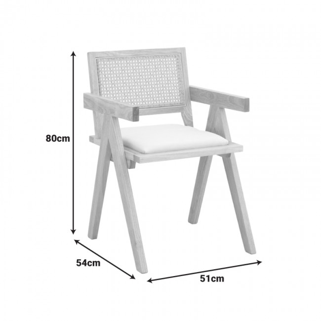 Πολυθρόνα Winslow pakoworld rubberwood σε φυσική απόχρωση-ύφασμα λευκό 51x54x80εκ Πολυθρόνα Winslow pakoworld rubberwood σε φυσική απόχρωση-ύφασμα λευκό 51x54x80εκ