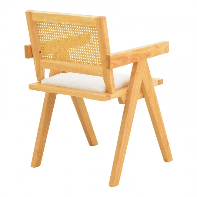 Πολυθρόνα Winslow pakoworld rubberwood σε φυσική απόχρωση-ύφασμα λευκό 51x54x80εκ Πολυθρόνα Winslow pakoworld rubberwood σε φυσική απόχρωση-ύφασμα λευκό 51x54x80εκ