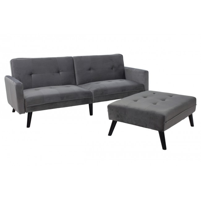 Καναπές γωνία-κρεβάτι με υποπόδιο Dream pakoworld γκρι-ασημί βελούδο 209x157x80εκ Καναπές γωνία-κρεβάτι με υποπόδιο Dream pakoworld γκρι-ασημί βελούδο 209x157x80εκ
