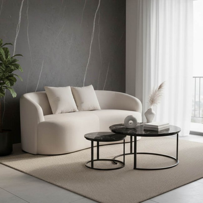 Καναπές 2θέσιος Raini pakoworld με μαξιλάρια κρεμ βελούδο 178x82x68εκ Καναπές 2θέσιος Raini pakoworld με μαξιλάρια κρεμ βελούδο 178x82x68εκ