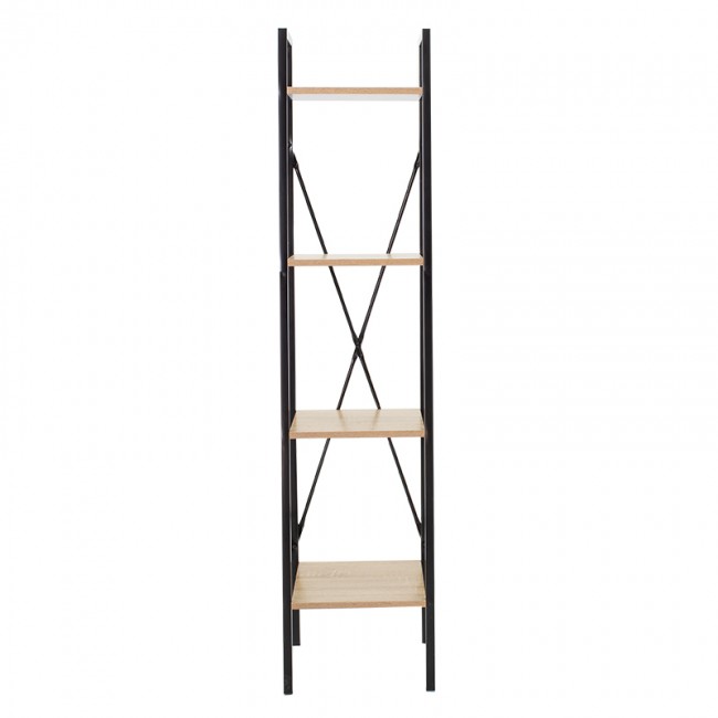 Βιβλιοθήκη Ramon pakoworld φυσικό-μαύρο 34x32,5x148εκ