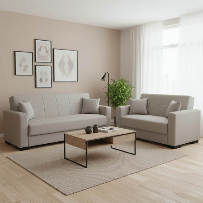 Σετ σαλονιού 2τεμ Vox pakoworld ύφασμα σε ανοιχτή γκρι απόχρωση Σετ σαλονιού 2τεμ Vox pakoworld ύφασμα σε ανοιχτή γκρι απόχρωση