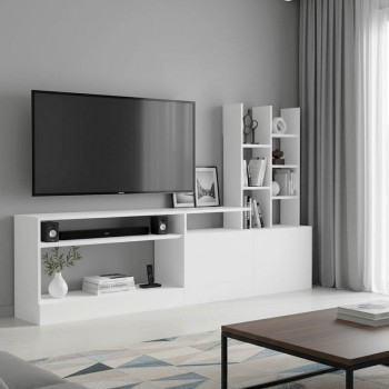 Σύνθετο σαλονιού Seruno pakoworld σε λευκή απόχρωση 170x25x100εκ