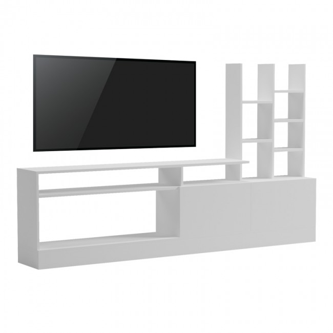 Σύνθετο σαλονιού Seruno pakoworld σε λευκή απόχρωση 170x25x100εκ