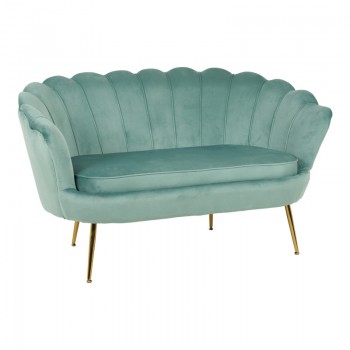 Καναπές 2θέσιος Daimon pakoworld βελούδο σε φυστικί απόχρωση 134x70x77εκ