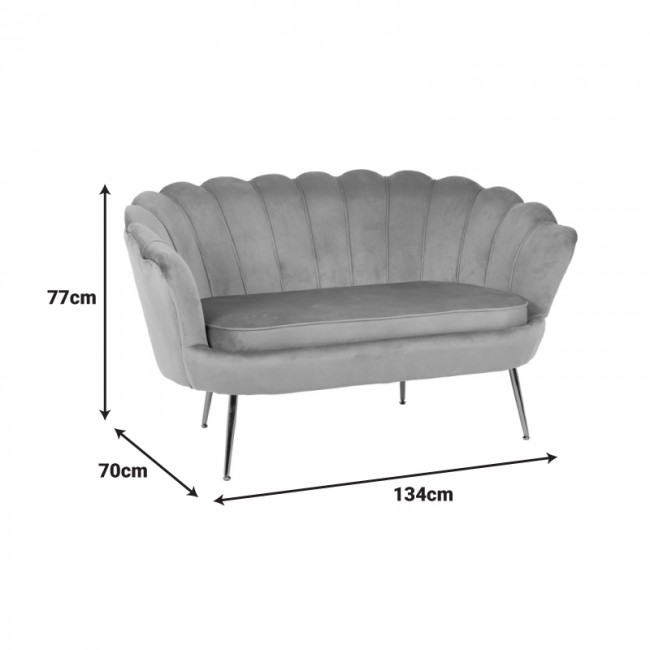 Καναπές 2θέσιος Daimon pakoworld βελούδο σε φυστικί απόχρωση 134x70x77εκ