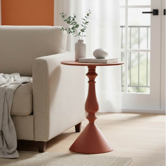 Βοηθητικό τραπέζι Lalou pakoworld μέταλλο σε απόχρωση terracotta Φ40x55εκ Βοηθητικό τραπέζι Lalou pakoworld μέταλλο σε απόχρωση terracotta Φ40x55εκ