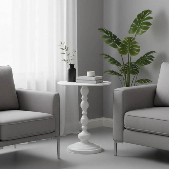 Βοηθητικό τραπέζι Anesor pakoworld μέταλλο σε κρεμ απόχρωση Φ40x52εκ Βοηθητικό τραπέζι Anesor pakoworld μέταλλο σε κρεμ απόχρωση Φ40x52εκ