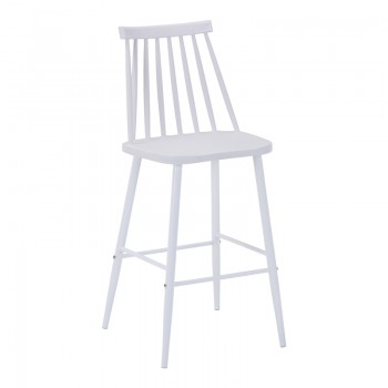 Σκαμπό μπαρ Aurora I pakoworld pp σε λευκή απόχρωση-πόδι μεταλλικό λευκό 42x47x99εκ Σκαμπό μπαρ Aurora I pakoworld pp σε λευκή απόχρωση-πόδι μεταλλικό λευκό 42x47x99εκ