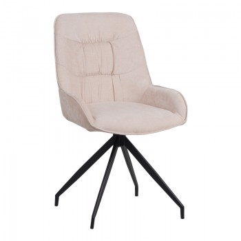 Καρέκλα περιστρεφόμενη Kadeira pakoworld ύφασμα μπεζ με μαύρα μεταλλικά πόδια 57.5x51x89 Καρέκλα περιστρεφόμενη Kadeira pakoworld ύφασμα μπεζ με μαύρα μεταλλικά πόδια 57.5x51x89
