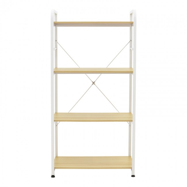 Ραφιέρα επιδαπέδια Depo pakoworld μέταλλο λευκό-mdf σε φυσική απόχρωση 60x40x120εκ Ραφιέρα επιδαπέδια Depo pakoworld μέταλλο λευκό-mdf σε φυσική απόχρωση 60x40x120εκ