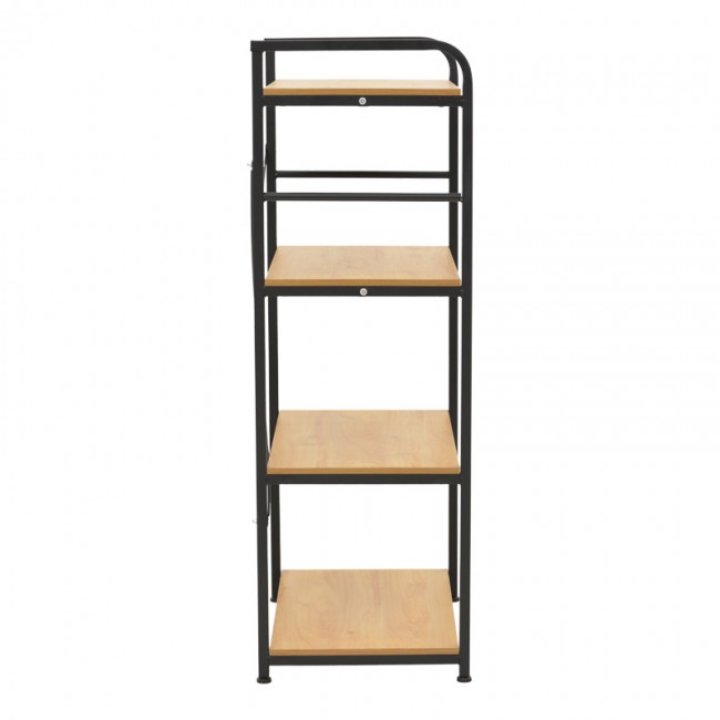 Ραφιέρα επιδαπέδια Depo pakoworld μέταλλο μαύρο-mdf σε oak απόχρωση 60x40x120εκ