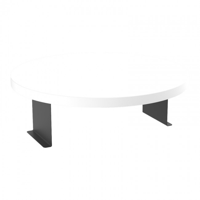 Βοηθητικό τραπεζάκι Linea pakoworld σε λευκή απόχρωση με μαύρα μεταλλικά πόδια Φ35,5x5εκ Βοηθητικό τραπεζάκι Linea pakoworld σε λευκή απόχρωση με μαύρα μεταλλικά πόδια Φ35,5x5εκ